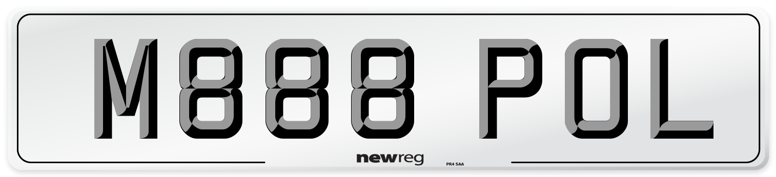 M888 POL Number Plate from New Reg